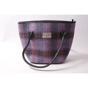 Harris Tweed Tote Handbag Purple Tartan Check Pattern ~ 260415-WH 1079